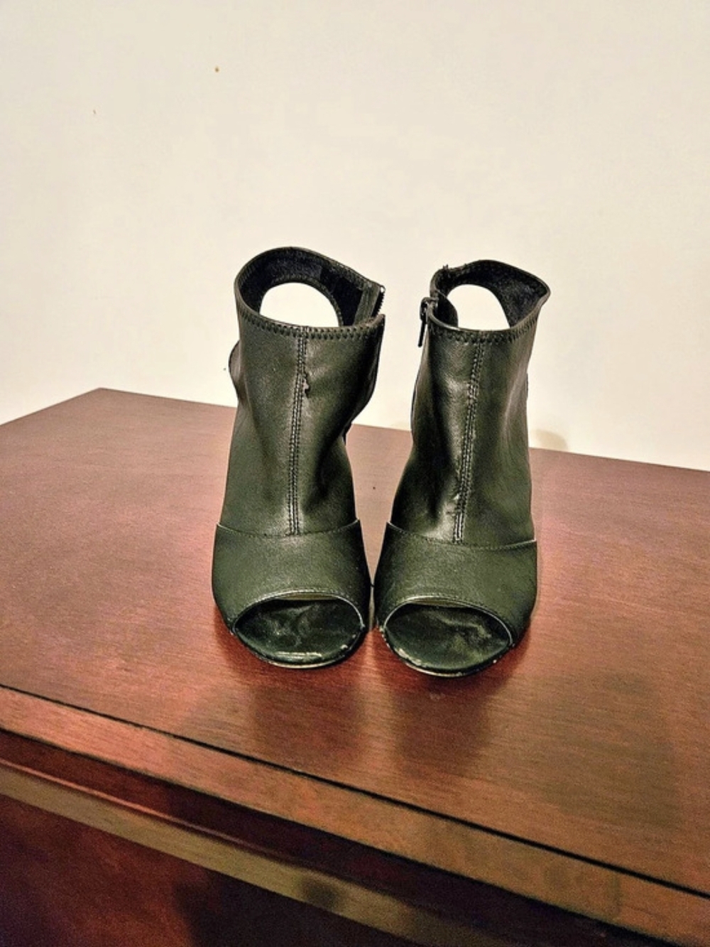 XOXO Black Open-Toe Heeled Booties